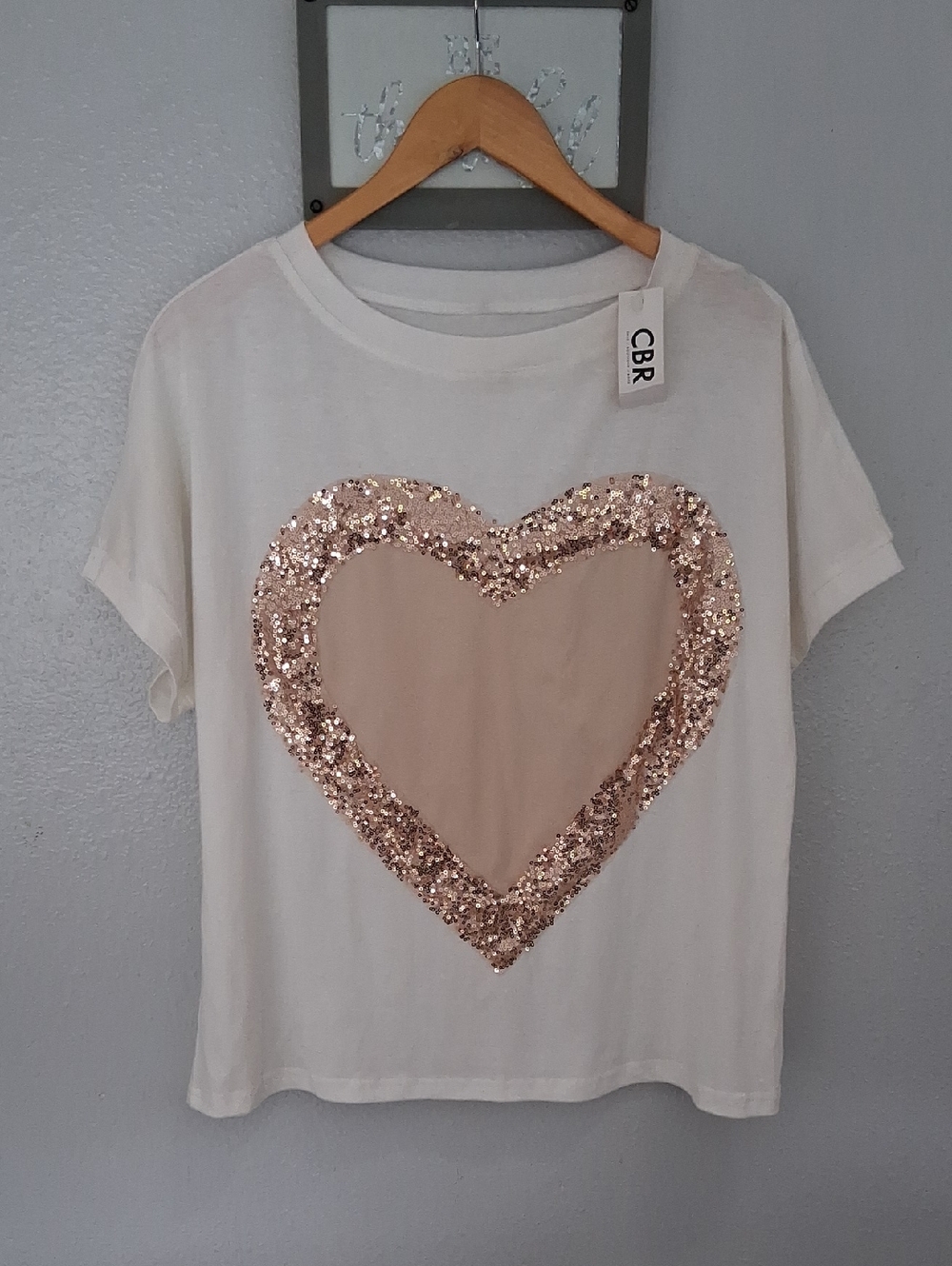 4/$13 CBR Sequin Heart Tee -
